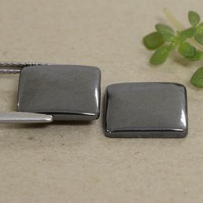 9.72캐럿 천연 블랙 그레이 헤마타이트 보석, 스퀘어, 11×10.9 mm, 불투명체