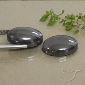 55.52캐럿 천연 블랙 그레이 적철광 보석, 타원형 컷, 불투명체