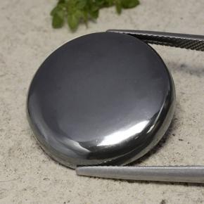 41.40캐럿 천연 다크 그레이 헤마타이트, 라운드 컷, 23.21 mm, 불투명체