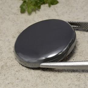 41.40캐럿 천연 다크 그레이 헤마타이트, 라운드 컷, 23.21 mm, 불투명체