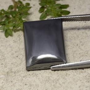 23.59캐럿 천연 블랙 그레이 헤마타이트, 바게트, 11×14.3 mm, 불투명체