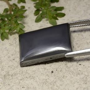 23.59캐럿 천연 블랙 그레이 헤마타이트, 바게트, 11×14.3 mm, 불투명체