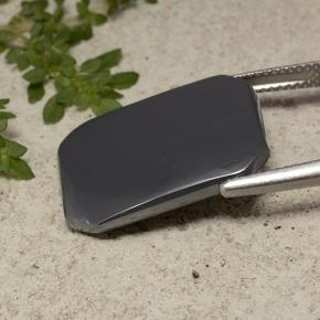 19.27캐럿 천연 블랙 그레이 적철광, 에메랄드 컷, 불투명체