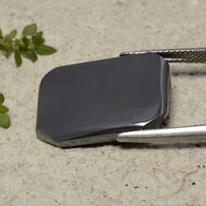 20.32캐럿 천연 다크 그레이 헤마타이트, 에메랄드 컷, 21.5×15.8 mm, 불투명체