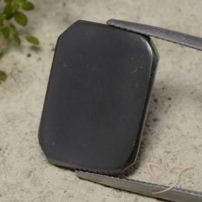 16.50캐럿 천연 블랙 그레이 헤마타이트, 에메랄드 컷, 불투명체