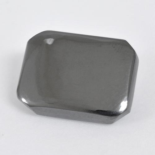 10.46캐럿 천연 미디엄 그레이 헤마타이트, 에메랄드 컷, 15.9×12.3 mm, 불투명체