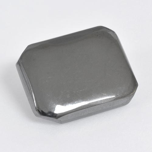 10.46캐럿 천연 미디엄 그레이 헤마타이트, 에메랄드 컷, 15.9×12.3 mm, 불투명체