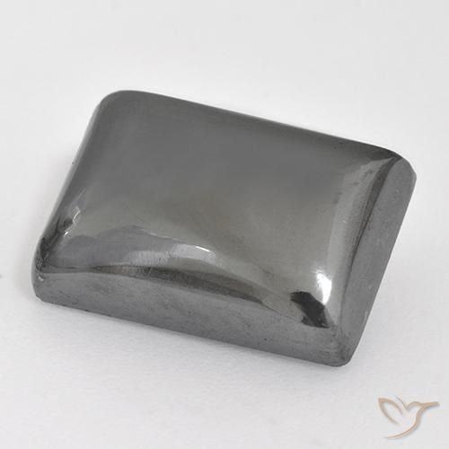 13.85캐럿 천연 실버 그레이 헤마타이트, 바게트, 15.2×10.5 mm, 불투명체