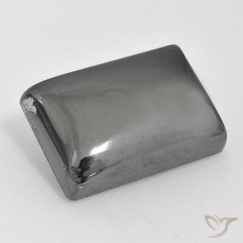 13.85캐럿 천연 실버 그레이 헤마타이트, 바게트, 15.2×10.5 mm, 불투명체