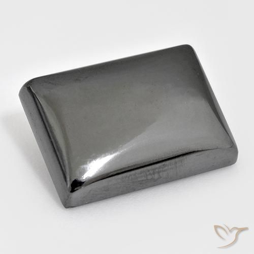 27.10캐럿 천연 실버 그레이 적철광, 바게트, 불투명체