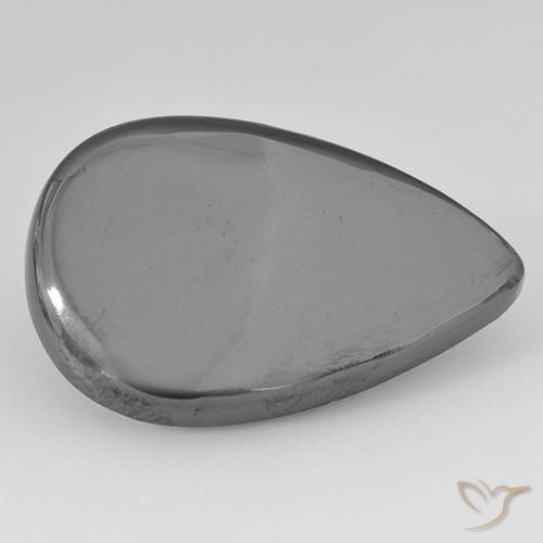 22.23ct 자연스러운 미디엄 그레이 적철광, 배 모양, 불투명체