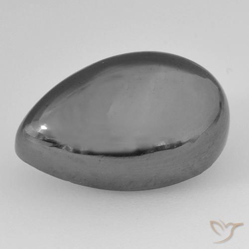 14.37ct 자연스러운 미디엄 그레이 적철광, 배 모양, 불투명체