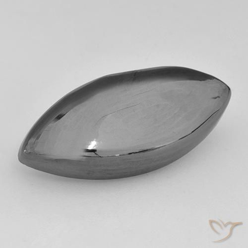 13.32캐럿 천연 미디엄 그레이 헤마타이트, 마퀴즈, 21.9×10.3 mm, 불투명체