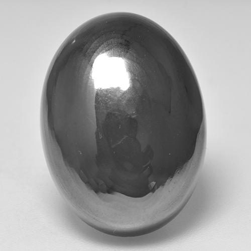32.16캐럿 천연 회색 헤마타이트, 타원형 컷, 20.7×15.4 mm, 불투명체