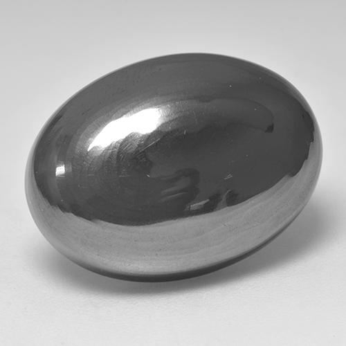 32.16캐럿 천연 회색 헤마타이트, 타원형 컷, 20.7×15.4 mm, 불투명체