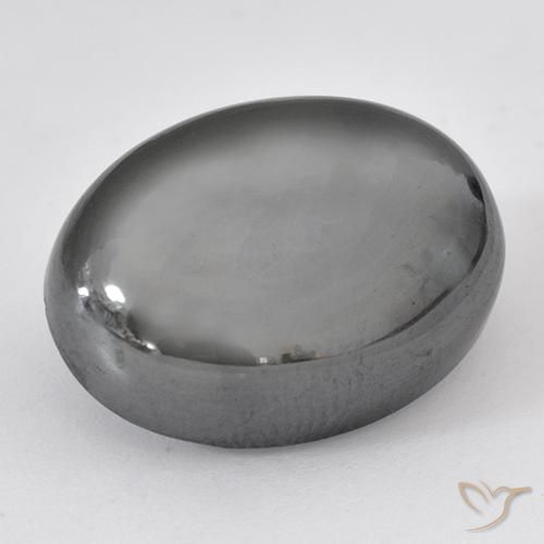 29.40ct 자연스러운 미디엄 그레이 적철광, 타원형, 불투명체