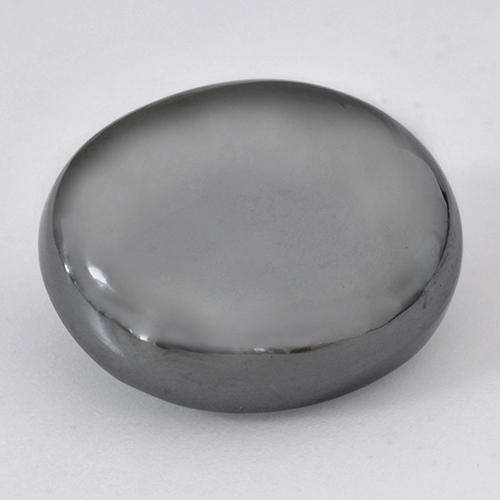 28.48캐럿 천연 실버 그레이 헤마타이트, 타원형 컷, 19.7×16.1 mm, 불투명체