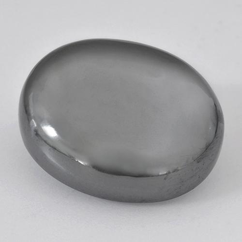 28.48캐럿 천연 실버 그레이 헤마타이트, 타원형 컷, 19.7×16.1 mm, 불투명체