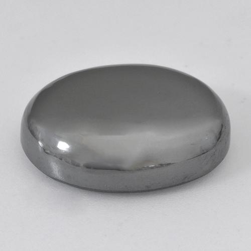 28.48캐럿 천연 실버 그레이 헤마타이트, 타원형 컷, 19.7×16.1 mm, 불투명체