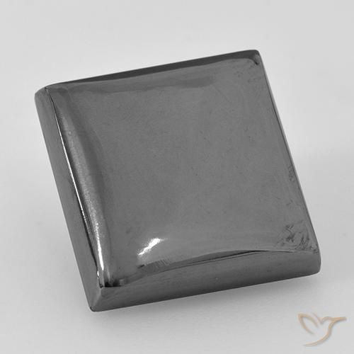 24.04ct 자연스러운 실버 그레이 적철광, 정사각형, 불투명체
