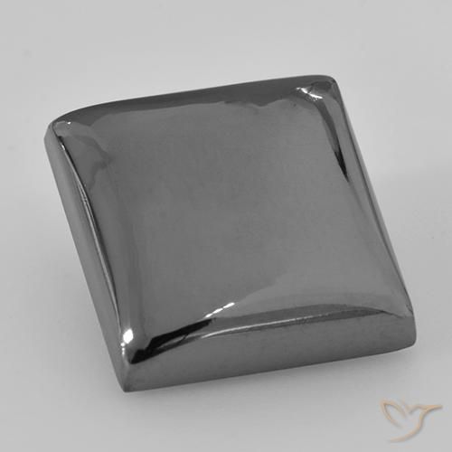 28.45ct 자연스러운 미디엄 그레이 적철광, 정사각형, 불투명체