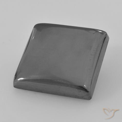 23.73ct 자연스러운 미디엄 그레이 적철광, 정사각형, 불투명체