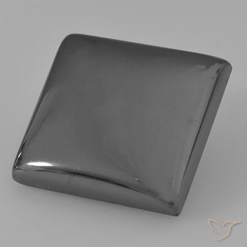 26.42ct 자연스러운 미디엄 그레이 적철광, 정사각형, 불투명체