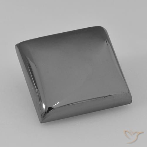21.70ct 자연스러운 미디엄 그레이 적철광, 정사각형, 불투명체