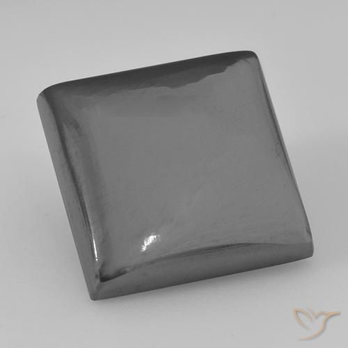 23.37ct 자연스러운 미디엄 그레이 적철광, 정사각형, 불투명체
