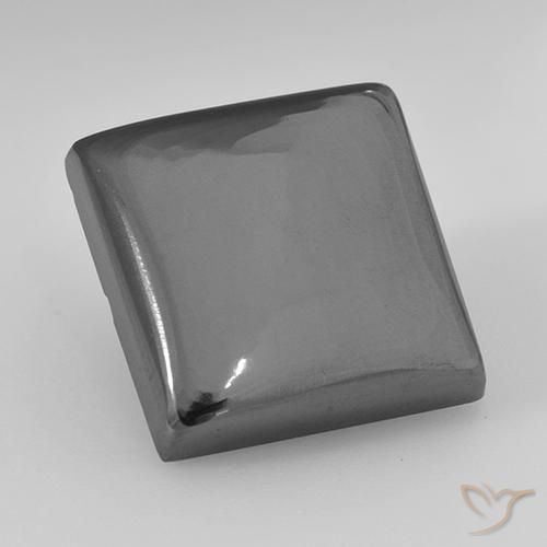 21.47ct 자연스러운 실버 그레이 적철광, 정사각형, 불투명체