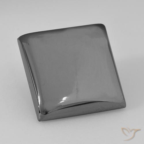 19.66ct 자연스러운 실버 그레이 적철광, 정사각형, 불투명체