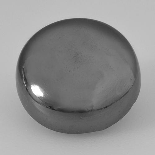 16.22캐럿 천연 미디엄 그레이 헤마타이트, 라운드 컷, 14.44 mm, 불투명체