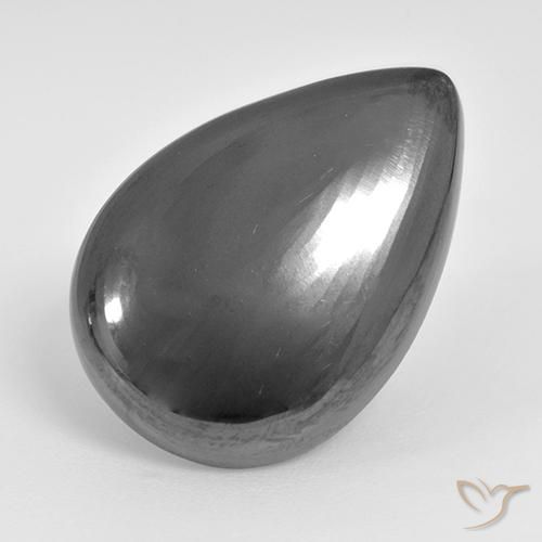 29.01ct 자연스러운 미디엄 그레이 적철광, 배 모양, 불투명체