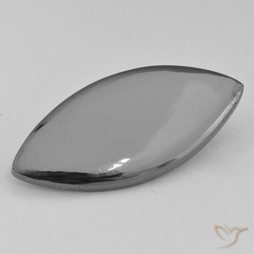 13.62캐럿 천연 미디엄 그레이 헤마타이트, 마퀴즈, 26.8×12.2 mm, 불투명체