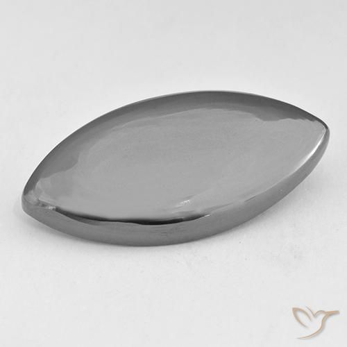 23.04캐럿 천연 실버 그레이 헤마타이트, 마퀴즈, 28.1×13.8 mm, 불투명체