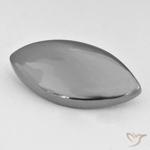 23.04캐럿 천연 실버 그레이 헤마타이트, 마퀴즈, 28.1×13.8 mm, 불투명체