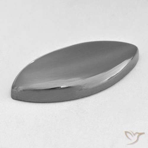 23.04캐럿 천연 실버 그레이 헤마타이트, 마퀴즈, 28.1×13.8 mm, 불투명체