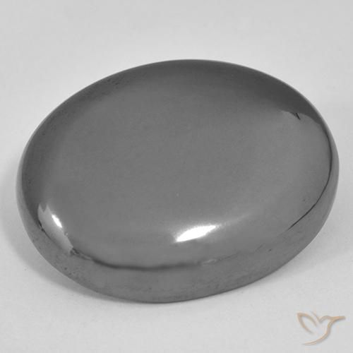 41.45ct 자연스러운 미디엄 그레이 적철광, 타원형, 불투명체