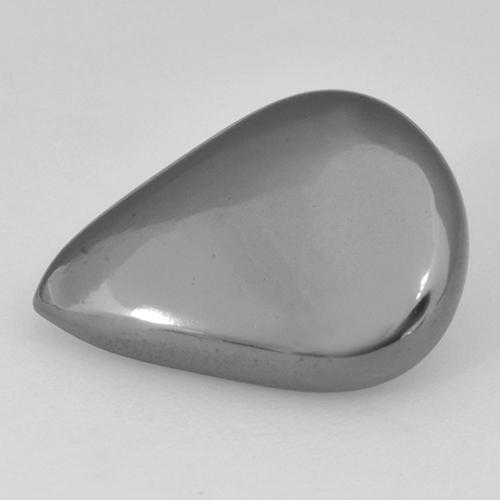 9.41캐럿 천연 실버 그레이 헤마타이트, 배 모양, 17×12.4 mm, 불투명체