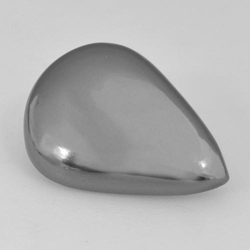 9.41캐럿 천연 실버 그레이 헤마타이트, 배 모양, 17×12.4 mm, 불투명체