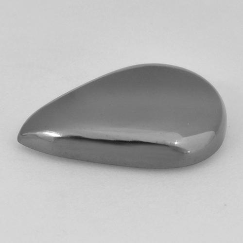 9.41캐럿 천연 실버 그레이 헤마타이트, 배 모양, 17×12.4 mm, 불투명체