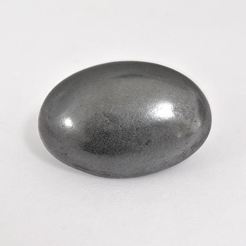 6.16캐럿 천연 미디엄 그레이 헤마타이트, 타원형 컷, 13.6×9.4 mm, 불투명체