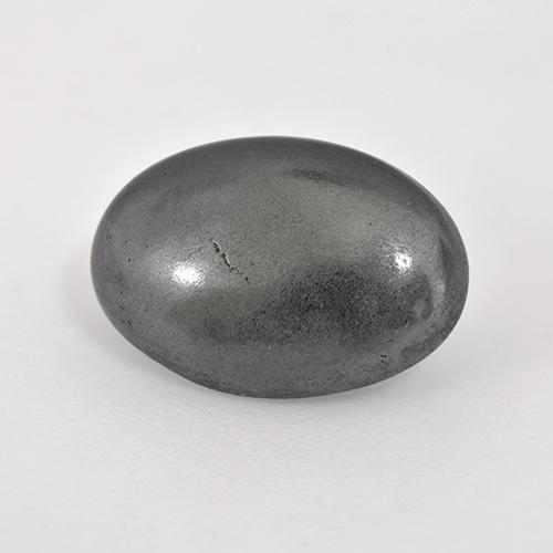 6.16캐럿 천연 미디엄 그레이 헤마타이트, 타원형 컷, 13.6×9.4 mm, 불투명체