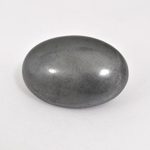 7.24캐럿 천연 미디엄 그레이 헤마타이트, 타원형 컷, 13.9×9.8 mm, 불투명체