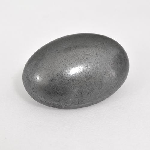 7.24캐럿 천연 미디엄 그레이 헤마타이트, 타원형 컷, 13.9×9.8 mm, 불투명체