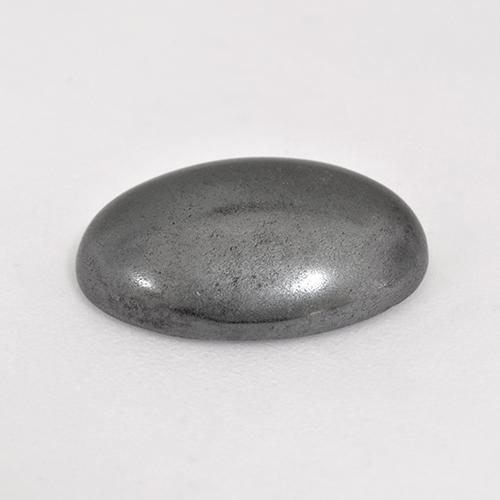 7.24캐럿 천연 미디엄 그레이 헤마타이트, 타원형 컷, 13.9×9.8 mm, 불투명체