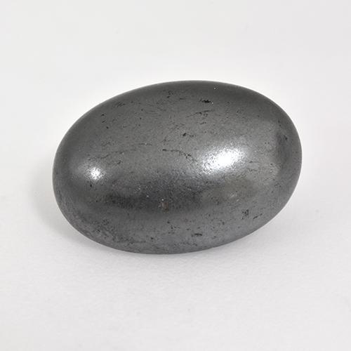 7.78캐럿 천연 미디엄 그레이 헤마타이트, 타원형 컷, 13.6×9.7 mm, 불투명체