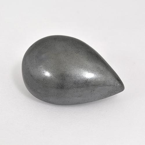 7.86캐럿 천연 미디엄 그레이 헤마타이트, 배 모양, 14.1×9.5 mm, 불투명체