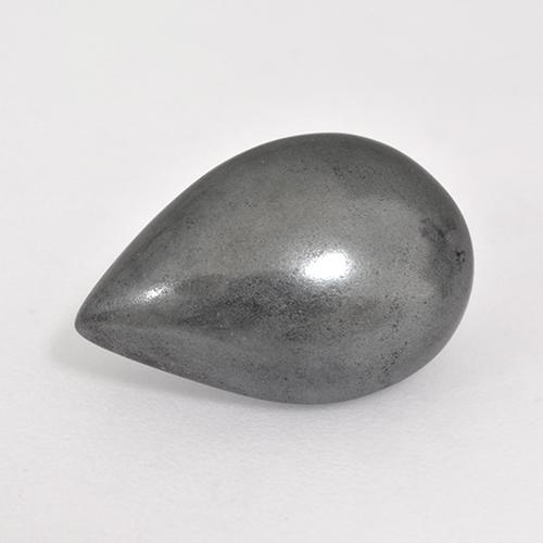 7.86캐럿 천연 미디엄 그레이 헤마타이트, 배 모양, 14.1×9.5 mm, 불투명체