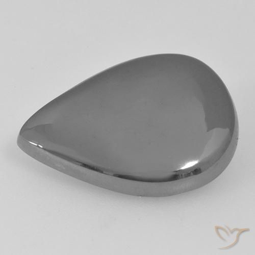 17.36캐럿 천연 미디엄 그레이 헤마타이트, 배 모양, 21.3×15.2 mm, 불투명체